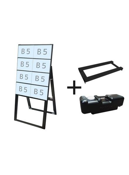 常磐精工 ブラックカードケーススタンド看板 B5横8片面ハイ ウエイトアーム・水タンクセット BCCSK-B5Y8KH-3SET|【店舗用品】