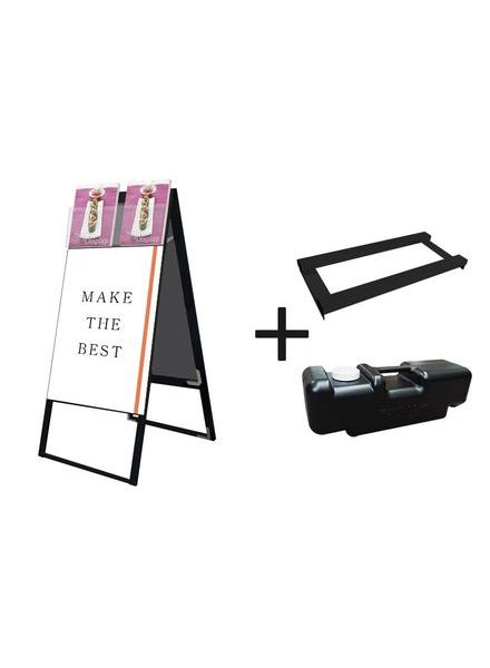 常磐精工 ポスタースタンド ブラックカタログケーススタンド看板 Dタイプ A1両面 ウエイトアーム・水タンクセット BKCSKD-A1R-3SET|【店舗用品】