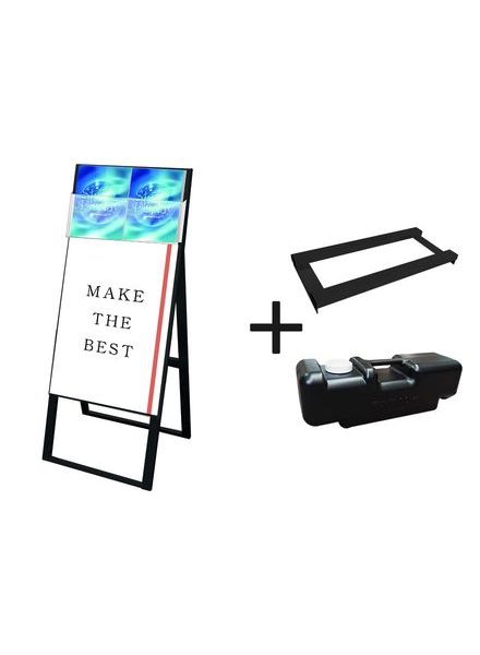 常磐精工 ポスタースタンド ブラックカタログケーススタンド看板 Dタイプ B2片面 ウエイトアーム・水タンクセット BKCSKD-B2K-3SET|【店舗用品】