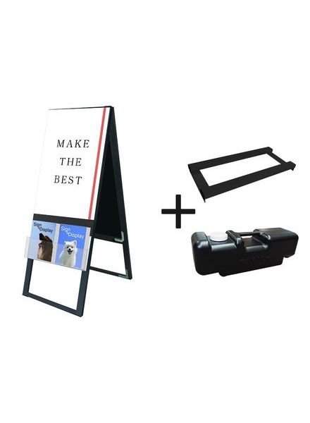 常磐精工 ポスタースタンド ブラックカタログケーススタンド看板 Uタイプ A2両面 ウエイトアーム・水タンクセット BKCSKU-A2R-3SET|【店舗用品】