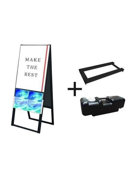 常磐精工 ポスタースタンド ブラックカタログケーススタンド看板 Uタイプ B2両面 ウエイトアーム・水タンクセット BKCSKU-B2R-3SET|【店舗用品】