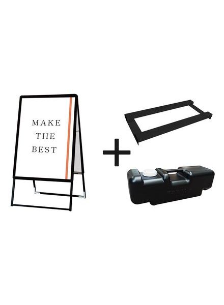 常磐精工 ポスタースタンド ポスターグリップスタンド看板 屋外用 A1両面ブラック (防水パック付) ウエイトアーム・水タンクセット BOPGSK-A1RB-3SET|【店舗用品】