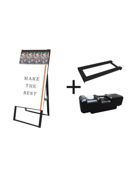 常磐精工 ポスタースタンド ブラックパンフレットケーススタンド看板 Dタイプ A1片面 ウエイトアーム・水タンクセット BPCSKD-A1K-3SET|【店舗用品】