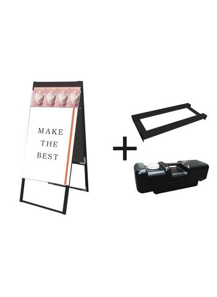 常磐精工 ポスタースタンド ブラックパンフレットケーススタンド看板 Dタイプ A1両面 ウエイトアーム・水タンクセット BPCSKD-A1R-3SET|【店舗用品】