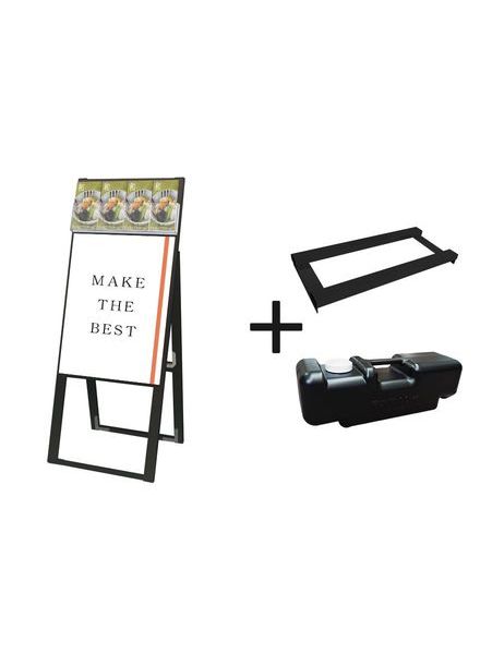 常磐精工 ポスタースタンド ブラックパンフレットケーススタンド看板 Dタイプ A2片面 ウエイトアーム・水タンクセット BPCSKD-A2K-3SET|【店舗用品】