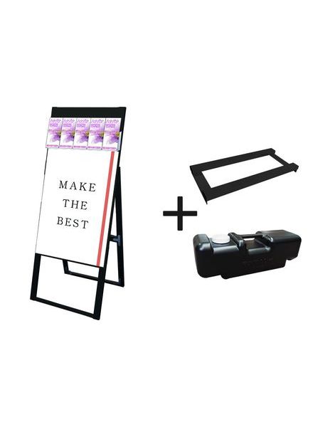 常磐精工 ポスタースタンド ブラックパンフレットケーススタンド看板 Dタイプ B2片面 ウエイトアーム・水タンクセット BPCSKD-B2K-3SET|【店舗用品】