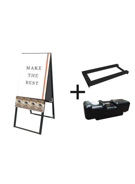 常磐精工 ポスタースタンド ブラックパンフレットケーススタンド看板 Uタイプ A1両面 ウエイトアーム・水タンクセット BPCSKU-A1R-3SET|【店舗用品】