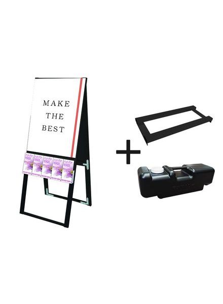 常磐精工 ポスタースタンド ブラックパンフレットケーススタンド看板 Uタイプ B2両面 ウエイトアーム・水タンクセット BPCSKU-B2R-3SET|【店舗用品】