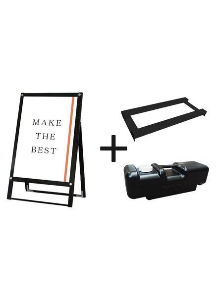 常磐精工 ポスタースタンド ブラックポスター用スタンド看板 A1片面ブラック ウエイトアーム・水タンクセット BPSSK-A1KB-3SET|【店舗用品】