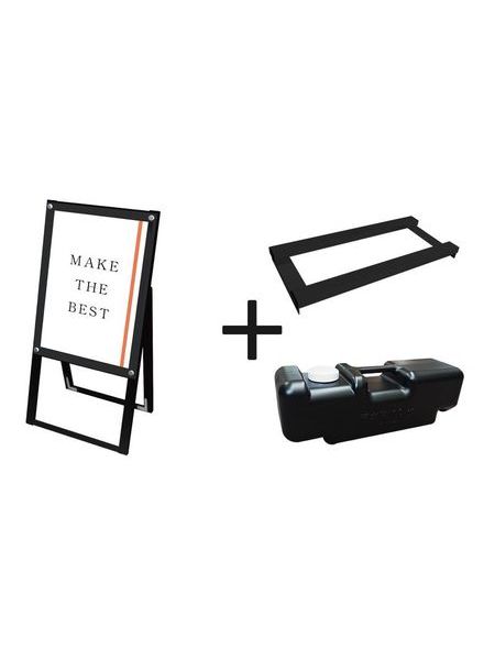 常磐精工 ポスタースタンド ブラックポスター用スタンド看板 A2片面ブラック ウエイトアーム・水タンクセット BPSSK-A2KB-3SET|【店舗用品】