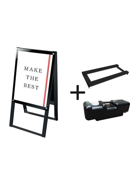 常磐精工 ポスタースタンド ブラックポスター用スタンド看板 A2両面ブラック ウエイトアーム・水タンクセット BPSSK-A2RB-3SET|【店舗用品】