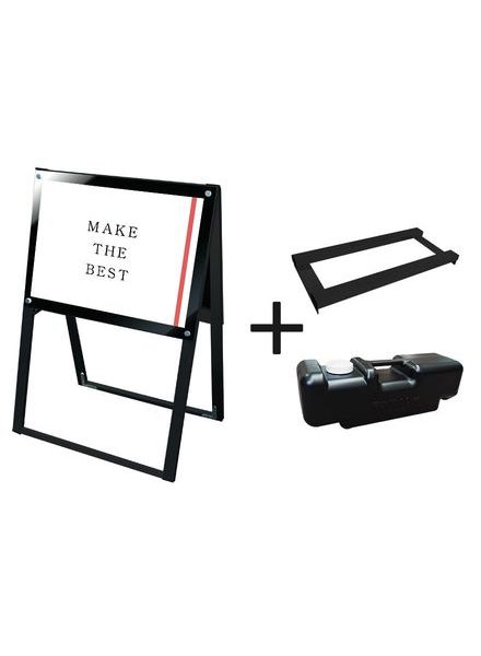 常磐精工 ポスタースタンド ブラックポスター用スタンド看板 A2横両面ブラック ウエイトアーム・水タンクセット BPSSK-A2YRB-3SET|【店舗用品】