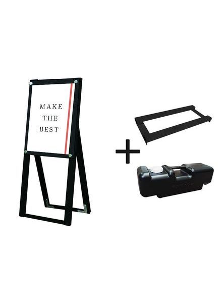 常磐精工 ポスタースタンド ブラックポスター用スタンド看板 A3縦ハイ片面ブラック ウエイトアーム・水タンクセット BPSSK-A3THKB-3SET|【店舗用品】