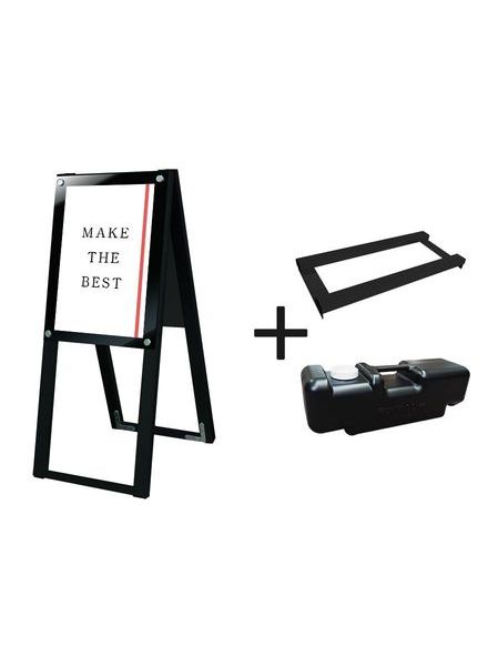 常磐精工 ポスタースタンド ブラックポスター用スタンド看板 A3縦ハイ両面ブラック ウエイトアーム・水タンクセット BPSSK-A3THRB-3SET|【店舗用品】