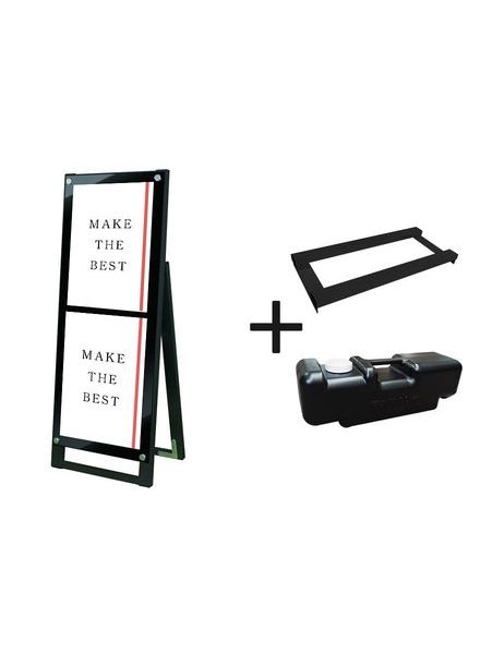 常磐精工 ポスタースタンド ブラックポスター用スタンド看板 A3縦縦片面ブラック ウエイトアーム・水タンクセット BPSSK-A3TTKB-3SET|【店舗用品】