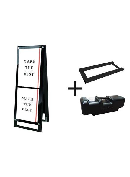 常磐精工 ポスタースタンド ブラックポスター用スタンド看板 A3縦縦両面ブラック ウエイトアーム・水タンクセット BPSSK-A3TTRB-3SET|【店舗用品】