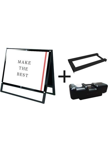 常磐精工 ポスタースタンド ブラックポスター用スタンド看板 B1横ロウ両面ブラック ウエイトアーム・水タンクセット BPSSK-B1YLRB-3SET|【店舗用品】