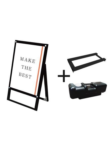 常磐精工 ポスタースタンド ブラックポスター用スタンド看板 B2片面ブラック ウエイトアーム・水タンクセット BPSSK-B2KB-3SET|【店舗用品】