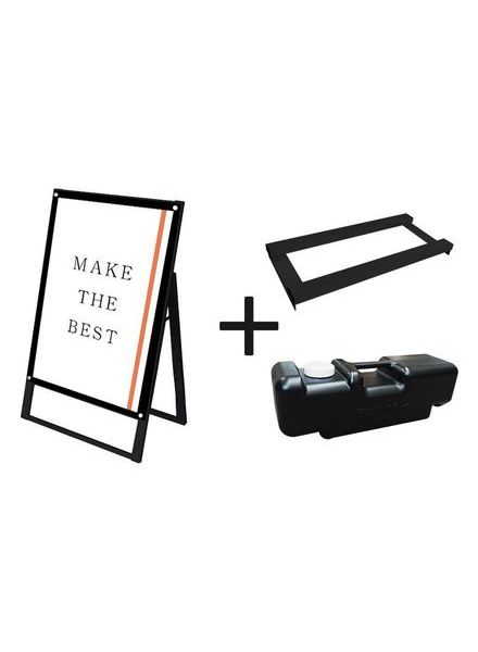 常磐精工 ポスタースタンド ブラックポスター用スタンド看板マグネジ A1片面ブラック ウエイトアーム・水タンクセット BPSSKMN-A1KB-3SET|【店舗用品】