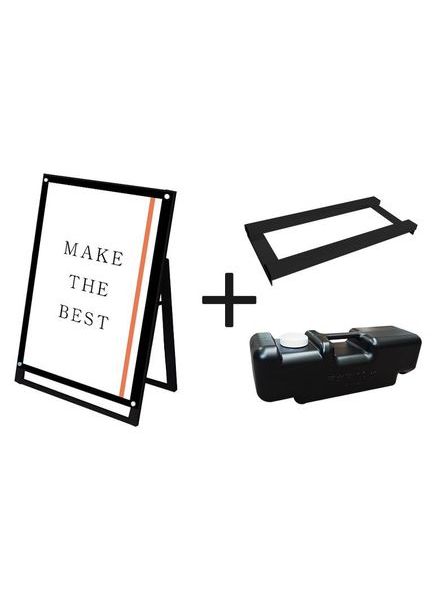 常磐精工 ポスタースタンド ブラックポスター用スタンド看板マグネジ A1ロウ片面ブラック ウエイトアーム・水タンクセット BPSSKMN-A1LKB-3SET|【店舗用品】