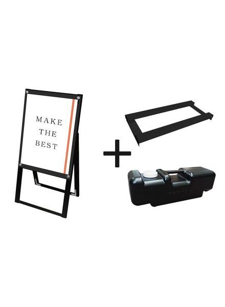 常磐精工 ポスタースタンド ブラックポスター用スタンド看板マグネジ A2片面ブラック ウエイトアーム・水タンクセット BPSSKMN-A2KB-3SET|【店舗用品】