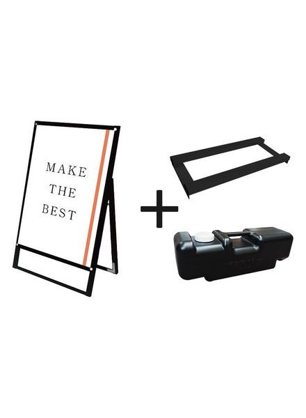 常磐精工 ポスタースタンド ブラックポスター用スタンド看板マグネジ B1片面ブラック ウエイトアーム・水タンクセット BPSSKMN-B1KB-3SET|【店舗用品】