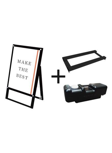 常磐精工 ポスタースタンド ブラックポスター用スタンド看板マグネジ B2片面ブラック ウエイトアーム・水タンクセット BPSSKMN-B2KB-3SET|【店舗用品】