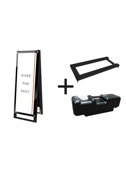 常磐精工 ポスタースタンド ブラックポスター用スタンド看板マグネジ A3縦縦両面ブラック ウエイトアーム・水タンクセット BPSSKMN-A3TTRB-3SET|【店舗用品】