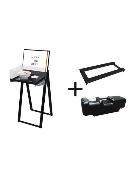 常磐精工 ディスプレイスタンド ブラックラックスタンド看板 A3横ブラック(アクリルボックス付) ウエイトアーム・水タンクセット BRASKA-A3YB-3SET|【店舗用品】