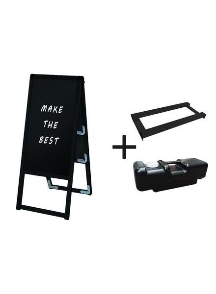 常磐精工 マーカースタンド ブラックバリウススタンド看板 ブラックボード 300×600両面 ウエイトアーム・水タンクセット BVASKBB-300X600R-3SET|【店舗用品】
