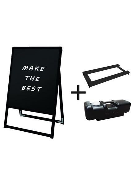 常磐精工 マーカースタンド ブラックバリウススタンド看板 ブラックボード 450×600片面 ウエイトアーム・水タンクセット BVASKBB-450X600K-3SET|【店舗用品】