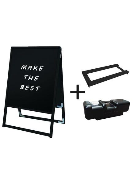 常磐精工 マーカースタンド ブラックバリウススタンド看板 ブラックボード 450×600両面 ウエイトアーム・水タンクセット BVASKBB-450X600R-3SET|【店舗用品】