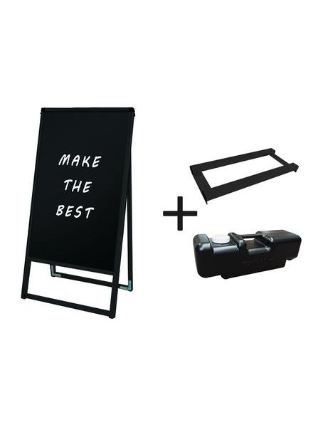 常磐精工 マーカースタンド ブラックバリウススタンド看板 ブラックボード 450×900片面 ウエイトアーム・水タンクセット BVASKBB-450X900K-3SET|【店舗用品】