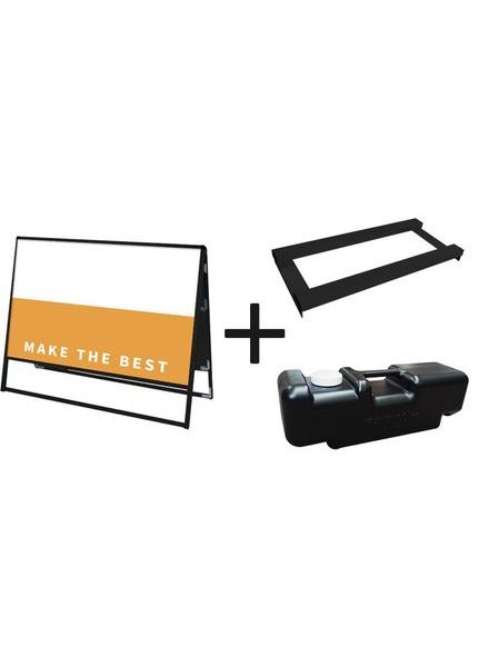 常磐精工 ボードスタンド ブラックバリウススタンド看板 アルミ複合板1200×900両面 ウエイトアーム・水タンクセット BVASKAP-1200X900R-3SET|【店舗用品】