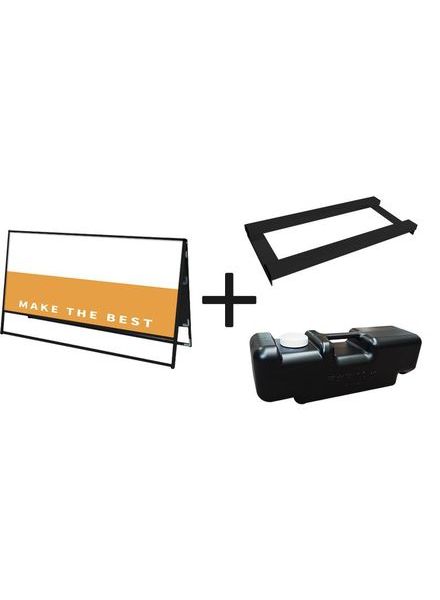 常磐精工 ボードスタンド ブラックバリウススタンド看板 アルミ複合板1800×900両面 ウエイトアーム・水タンクセット BVASKAP-1800X900R-3SET|【店舗用品】