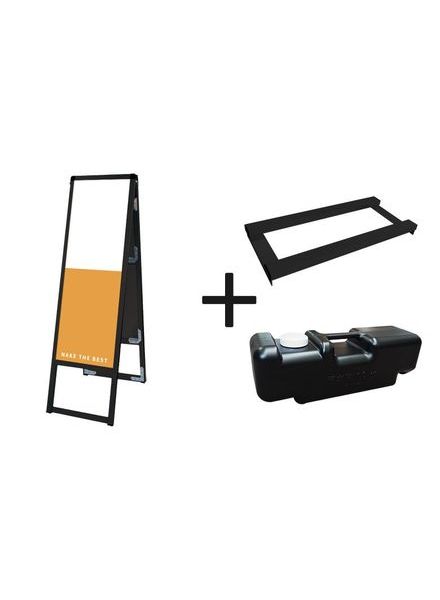 常磐精工 ボードスタンド ブラックバリウススタンド看板 アルミ複合板 300×900両面 ウエイトアーム・水タンクセット BVASKAP-300X900R-3SET|【店舗用品】