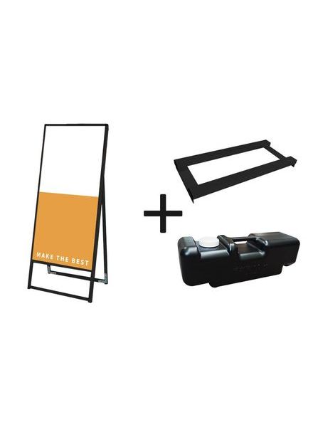 常磐精工 ボードスタンド ブラックバリウススタンド看板 アルミ複合板 450×1200片面 ウエイトアーム・水タンクセット BVASKAP-450X1200K-3SET|【店舗用品】