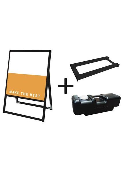 常磐精工 ボードスタンド ブラックバリウススタンド看板 アルミ複合板 450×450片面 ウエイトアーム・水タンクセット BVASKAP-450X450K-3SET|【店舗用品】