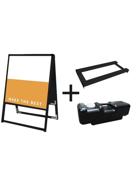 常磐精工 ボードスタンド ブラックバリウススタンド看板 アルミ複合板 450×450両面 ウエイトアーム・水タンクセット BVASKAP-450X450R-3SET