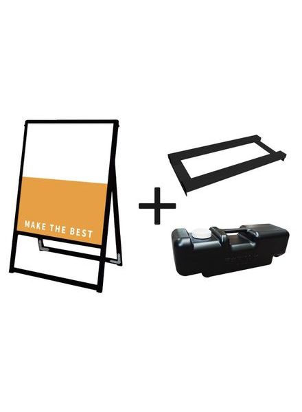 常磐精工 ボードスタンド ブラックバリウススタンド看板 アルミ複合板 450×600片面 ウエイトアーム・水タンクセット BVASKAP-450X600K-3SET|【店舗用品】