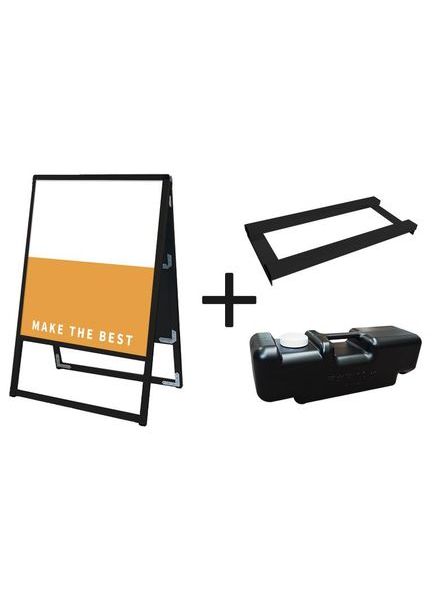 常磐精工 ボードスタンド ブラックバリウススタンド看板 アルミ複合板 450×600両面 ウエイトアーム・水タンクセット BVASKAP-450X600R-3SET|【店舗用品】