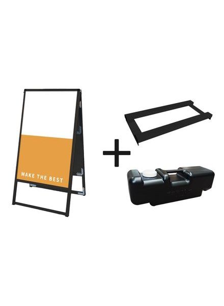 常磐精工 ボードスタンド ブラックバリウススタンド看板 アルミ複合板 450×900両面 ウエイトアーム・水タンクセット BVASKAP-450X900R-3SET|【店舗用品】