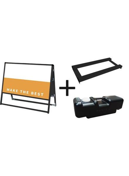 常磐精工 ボードスタンド ブラックバリウススタンド看板 アルミ複合板 900×450両面 ウエイトアーム・水タンクセット BVASKAP-900X450R-3SET|【店舗用品】