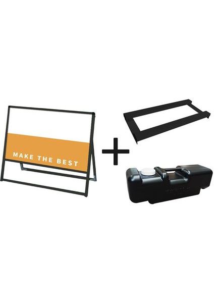 常磐精工 ボードスタンド ブラックバリウススタンド看板 アルミ複合板 900×600片面 ウエイトアーム・水タンクセット BVASKAP-900X600K-3SET|【店舗用品】