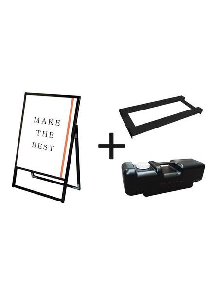 常磐精工 ポスタースタンド ブラックバリウススタンド看板 A0片面 ウエイトアーム・水タンクセット BVASKAC-A0K-3SET|【店舗用品】