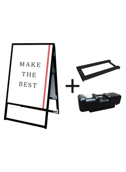 常磐精工 ポスタースタンド ブラックバリウススタンド看板 A0両面 ウエイトアーム・水タンクセット BVASKAC-A0R-3SET|【店舗用品】