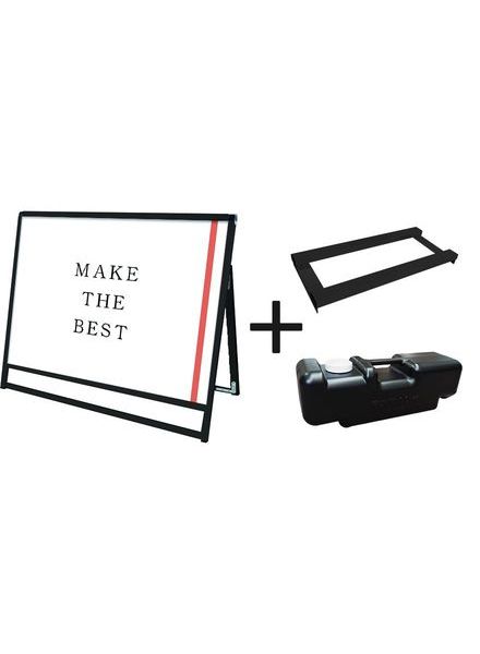 常磐精工 ポスタースタンド ブラックバリウススタンド看板 アクリル A0横ロウ片面 ウエイトアーム・水タンクセット BVASKAC-A0YLK-3SET|【店舗用品】