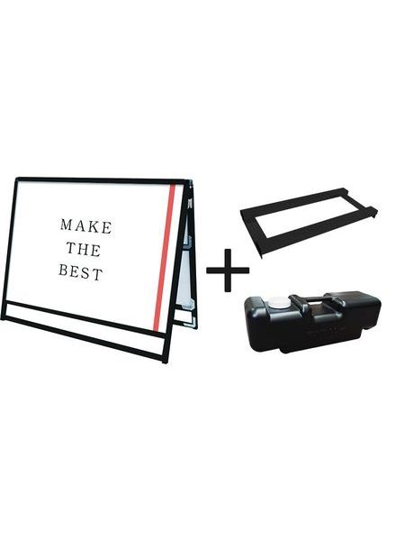 常磐精工 ポスタースタンド ブラックバリウススタンド看板 アクリル A0横ロウ両面 ウエイトアーム・水タンクセット BVASKAC-A0YLR-3SET|【店舗用品】