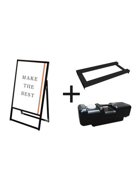 常磐精工 ポスタースタンド ブラックバリウススタンド看板 A1片面 ウエイトアーム・水タンクセット BVASKAC-A1K-3SET|【店舗用品】