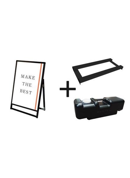 常磐精工 ポスタースタンド ブラックバリウススタンド看板 A1ロウ片面 ウエイトアーム・水タンクセット BVASKAC-A1LK-3SET|【店舗用品】